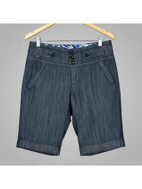 One 5 One Blue Denim Bermuda Shorts Women's Size 8 Petite Coastal Grandmother